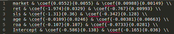 Latex table after regular expressions